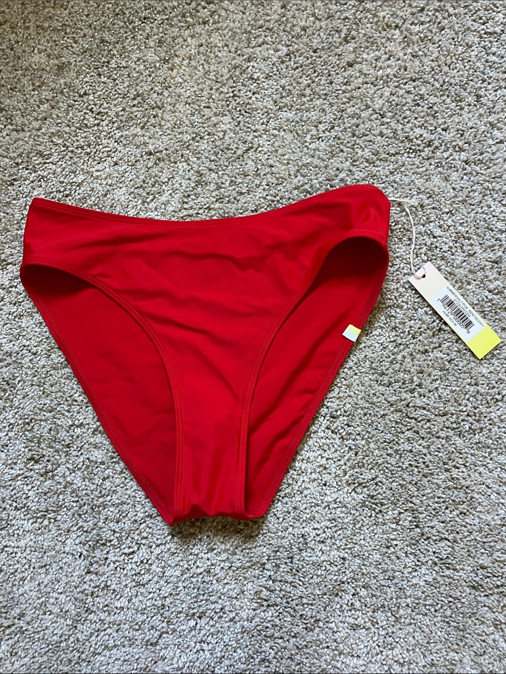 Red Women's Bikini Bottom - Classic High Leg Mid Rise